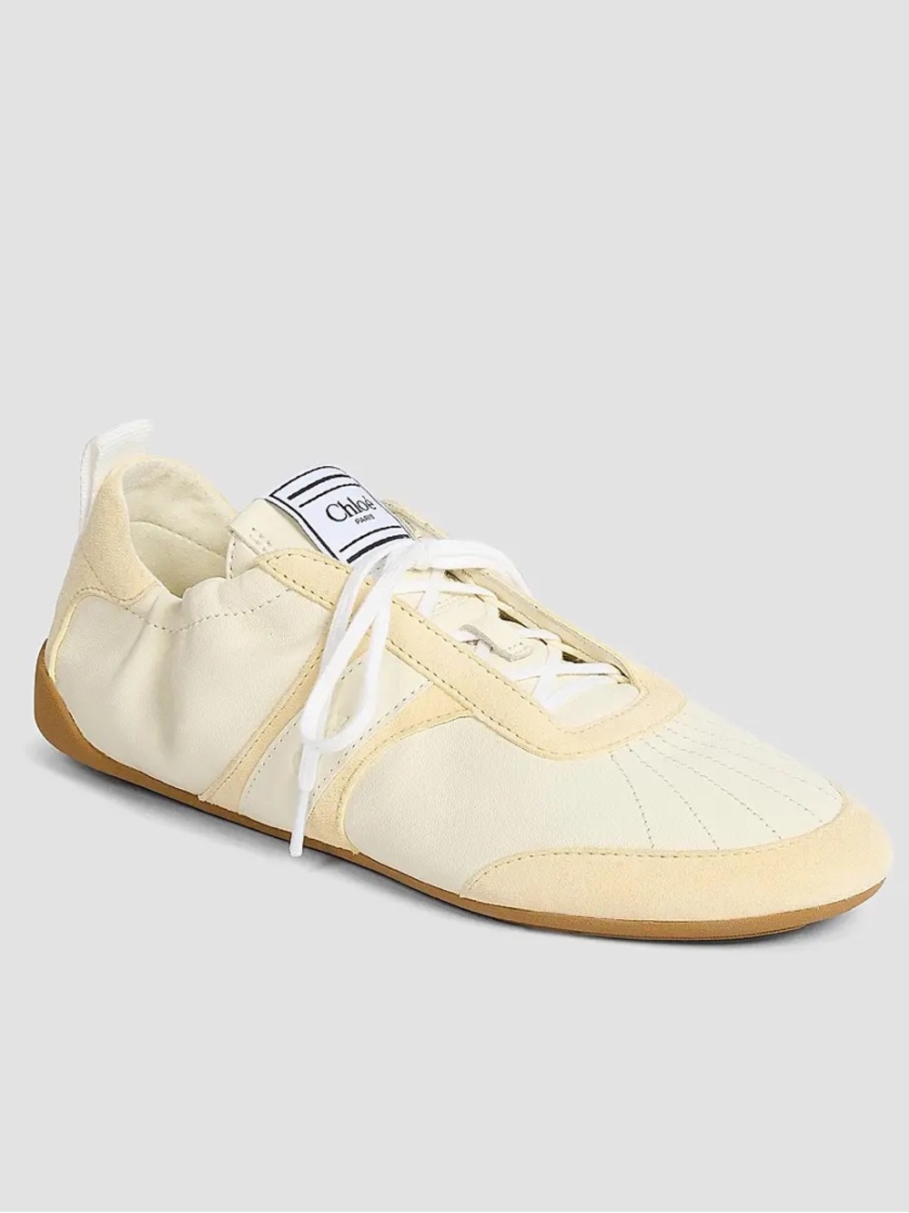CHLOE Kick Leather&Mesh Sneaker in buttercream